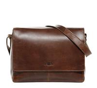 SID & VAIN Messenger Bag Spencer Large Laptop Bag Real Leather 15" Laptop Business Briefcase Leather Bag Women Men Unisex Brown