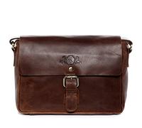 SID & VAIN Messenger Bag Yale Small Shoulder Bag Real Leather inch Laptop Cross-Body Bag Leather Bag Women Men Unisex Brown