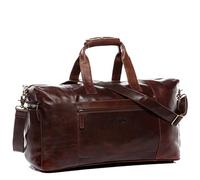 SID & VAIN Travel Bag Holdall Bristol Side XL Duffel Bag Real Leather Weekender Duffle Leather Bag Women Men Unisex Brown
