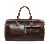 SID & VAIN Travel Bag Holdall Seattle Large Duffel Bag Real Leather Weekender Duffle Leather Bag Women Men Unisex Brown