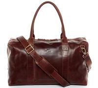 SID & VAIN Travel Bag Holdall Yale Zip Large Duffel Bag Real Leather 53 cm Weekender Duffle Leather Bag Women Men Unisex Brown