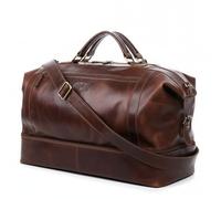 SID & VAIN Travel Bag smart Compartment Kingston XL Weekender Real Leather 55 cm Overnight Duffle Bag Leather Bag Women and Men