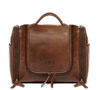 SID & VAIN wash Bag Dexter Large Travel Overnight Wash Gym Shaving Bag Real Leather Toiletry Bag Leather Bag Men Women Unisex Brown