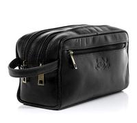 SID & VAIN wash Bag GATWICK Large Travel Overnight Wash Gym Shaving Bag for Men's Or Ladies Real Leather Toiletry Bag Leather Bag Women and Men