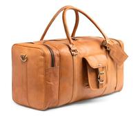 SID & VAIN Weekender Landon Vintage Leather I Sports Bag Large for Men I Travel Bag Hand Luggage Brown Handmade, Vintage Bright, 60 cm, travel bag