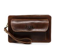 SID & VAIN Wrist Bag Cornwall Medium Men's Bag Real Leather Leather Bag Leather Bag Men´s Bag Brown