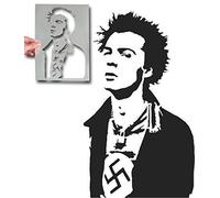 Sid Vicious Sex Pistols Stencil | Various Stencil Sizes | Iconic Punk Portrait Art Decor & Craft | Paint Canvas Art, Walls, Fabrics, Furniture | Reusable Stencils (32x54cm)
