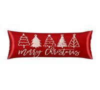 SIDAFENI Silk Satin Body Pillow Cover for Hair and Skin Merry Christmas Long Pillow Case Protector with Zipper Body Pillow Pillowcase for Adults Decorative Soft Large Pillow Cases Cushion 20"x54",Red