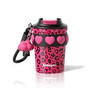Sidagar 12 oz Travel Coffee Mug Spill Proof Leak Proof, Stainless Steel Thermal Coffee Cup with Lid, Resuable Cup for Hot and Cold, Portable Tumbler for Women, Pink Leopard