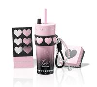 Sidagar 24 oz Ceramic Lined Insulated Stainless Steel Tumbler, Pink&Black