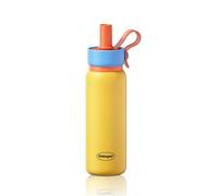 Sidagar 24 oz Insulated Tumbler witn Lid and Straw, Stainless Steel Reusable Leak Proof Travel Portable Water Bottle for Hot and Cold, Yellow