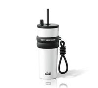 Sidagar 24 oz Insulated Tumbler witn Lid and Straw, Stainless Steel Reusable Leak Proof Water Bottle, Travel Portable Coffee Mug for Hot and Cold, Thermal Cup for Women, White