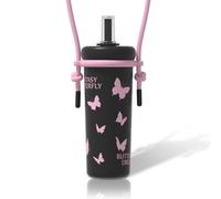 Sidagar 24 oz Tumbler with Lid and Straw Leakl Proof, Stainless Steel Travel Coffee Mug with Handle, Resuable Insulated Water Bottle for Women, Butterfly