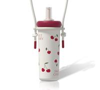 Sidagar 24 oz Tumbler with Lid and Straw Leakl Proof, Stainless Steel Travel Coffee Mug with Handle, Resuable Insulated Water Bottle for Women, Cherry