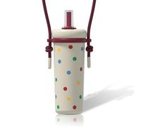 Sidagar 24 oz Tumbler with Lid and Straw Leakl Proof, Stainless Steel Travel Coffee Mug with Handle, Resuable Insulated Water Bottle for Women, Dots