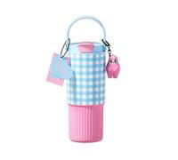 Sidagar 26oz Insulated Water Bottle with Dual Lid, Trendy Blue Checkerboard Tumbler, 316 Stainless Steel Coffee Mug, Leakproof Retro Grid Cup, Cold 24H, Travel Friendly Flask for School Office
