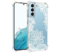 Sidande Case for Galaxy S22 Case, Samsung S22 5G SM-S901U Case for Girls Women, Clear Floral Soft Flexible TPU Slim Phone Protective Case Cover for Samsung Galaxy S22 5G (Mandala)