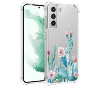 Sidande Case for Galaxy S22 Plus Case, Samsung S22+ 5G SM-S906U Case for Girls Women, Clear Floral Soft Flexible TPU Slim Phone Protective Case Cover for Samsung Galaxy S22 Plus 5G (Cactus)