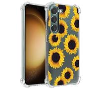 Sidande Case for Galaxy S23 Plus Case, Samsung S23+ SM-S916U Case for Girls Women, Clear Floral Soft Flexible TPU Slim Phone Protective Case Cover for Samsung Galaxy S23 Plus 5G (Sunflower)
