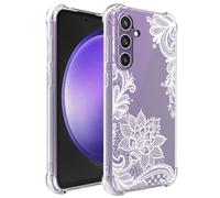 Sidande Case for Galaxy S24 FE Case, Samsung S24 FE 5G SM-S721U Case for Girls Women, Clear Floral Soft Flexible TPU Slim Phone Protective Case Cover for Samsung Galaxy S24 FE Mandala