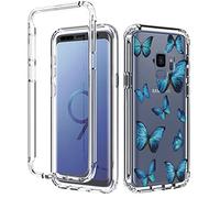 Sidande Case for Galaxy S9, Samsung S9 Case for Girls, Full Body Shockproof Clear Floral Soft Flexible TPU Slim Phone Protective Armor Cover for Samsung Galaxy S9 (Butterfly)