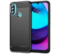 Sidande Case for Moto E20/Moto E30/Moto E40 Case, XT2155 XT2158 Case, Ultra Slim Phone Cover with Shock-Absorption Carbon Fiber TPU Rubber Protective Cases for Motorola Moto E20 Black