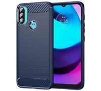 Sidande Case for Moto E20/Moto E30/Moto E40 Case, XT2155 XT2158 Case, Ultra Slim Phone Cover with Shock-Absorption Carbon Fiber TPU Rubber Protective Cases for Motorola Moto E20 Navy Blue
