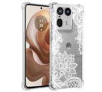 Sidande Case for Moto Edge 50 Ultra Case/Motorola Edge 50 Ultra/Moto X50 Ultra 5G XT2401-2 Case, Clear Floral Soft Flexible TPU Slim Phone Protective Case Cover for Motorola Edge 50 Ultra 5G Mandala
