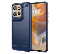 Sidande Case for Motorola Edge 50 Neo Case, Moto S50 Case, Ultra Slim Phone Cover with Shock-Absorption Carbon Fiber TPU Rubber Protective Cases for Motorola Edge 50 Neo Navy Blue