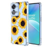 Sidande Case for OnePlus Nord 2T Case, OnePlus 2T CPH2399 Case for Girls Women, Clear Floral Soft Flexible TPU Slim Phone Protective Case Cover for OnePlus Nord 2T 5G Sunflower