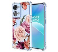 Sidande Case for OnePlus Nord 2T Case, OnePlus 2T CPH2399 Case for Girls Women, Clear Floral Soft Flexible TPU Slim Phone Protective Case Cover for OnePlus Nord 2T 5G Purple Flower