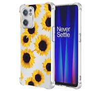 Sidande Case for OnePlus Nord CE 2 5G Case, OnePlus CE 2 5G IV2201 Case for Girls Women, Clear Floral Soft Flexible TPU Slim Phone Protective Case Cover for OnePlus Nord CE 2 5G Sunflower