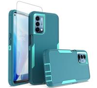 Sidande Case for OnePlus Nord N200 5G Case, OnePlus N200 DE2117 with Tempered Glass Screen Protector, Rugged Dual Layer Support Magnetic Car Mount Protective Cover for OnePlus Nord N200 Teal Mint