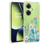 Sidande Case for OnePlus Nord N30 5G Case, OnePlus Nord CE 3 Lite 5G CPH2515 Case for Girls Women, Clear Floral Soft Flexible TPU Slim Phone Protective Case Cover for OnePlus Nord N30 5G Cactus