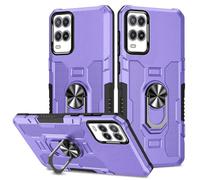 Sidande Case for Oppo A54 4G Case, Oppo A55 Case, Heavy Duty Kickstand Holder Built-in Magnetic Car Mount Shockproof Camera Protective Phone Cover for Oppo A54 4G Purple