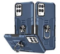 Sidande Case for Oppo A54 4G Case, Oppo A55 Case, Heavy Duty Kickstand Holder Built-in Magnetic Car Mount Shockproof Camera Protective Phone Cover for Oppo A54 4G Blue