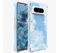 Sidande Case for Pixel 8 Pro, Clear Floral Soft Flexible TPU Slim Phone Protective Case, Mandala