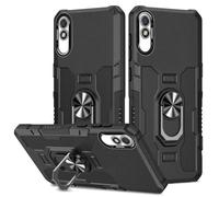 Sidande Case for Redmi 9A/Redmi 9i/Redmi 9AT M2006C3LG Case, Heavy Duty Kickstand Holder Built-in Magnetic Car Mount Shockproof Camera Protective Phone Cover for Xiaomi Redmi 9A Black