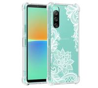 Sidande Case for Xperia 10 IV 5G Case, Sony 10 IV XQ-CC54 Case for Girls Women, Clear Floral Soft Flexible TPU Slim Phone Protective Case Cover for Sony Xperia 10 IV Mandala