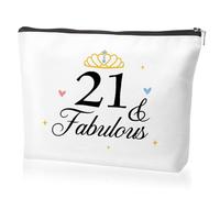 sidaopiu 21st Birthday Gifts for Her Friend,Granddaughter 21st Birthday Gifts Ideas for Her Keepsake,Age 21 Gift for 21 Year Old Girl Girlfriend Women Sister Niece Auntie Makeup Bag Presents Ideas