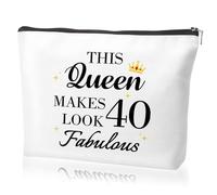 sidaopiu Funny 40th Birthday Gifts for Women Daughter Her 40th Birthday Gift Ideas Makeup Bag 40 Year Old Gifts for Wife Mum Sister Auntie Age 40 Present for Woman Friendship Christmas Valentines