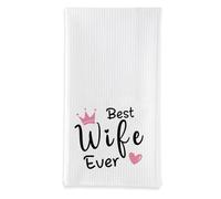sidaopiu Wife Valentines Gifts for Wife 1st Wedding Anniversary Kitchen Towels Birthday Present Ideas from Husband, Best Birthday Christmas Xmas Housewarming Gifts for Her Dish Towels Home Decor