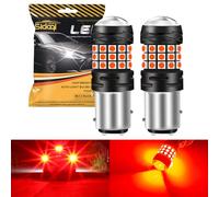 Sidaqi 380 P21/5W LED Bulb Red Stop Tail Light Bulbs 12-30V Extremely Bright 21W 42SMD 3030 Chips BAY15D 380 P21 5W LED for Brake Light Bulb Parking Lights Position Lights Rear Fog Lights-Pack of 2