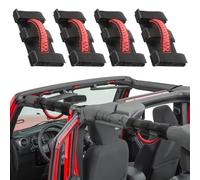 Sidaqi 4PCS Paracord Grab Handles Compatible with Jeep Wrangler 1997-2023 TJ JK JL,Gladiator JT Grip Handle Roll Bar Grab Handles for Wrangler ATV UTV (Red)