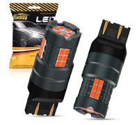 Sidaqi 580 W21/5W Bulb LED Brake Stop Tail Light CANBUS Error Free 25W 30SMD 3020 Chips Anti Hyper Flash 7443 T20 LED Bulb for Parking Position Lights Rear Fog Lights Red 12-24V (Pack of 2)