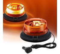 Sidaqi Beacon Light 24 LED Flashing Lights 12-24V Strobe Light with 8 Modes Magnetic Mount Amber Flashing Beacons for Vehicles