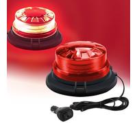 Sidaqi Beacon Light 24 LED Flashing Lights 12-24V Strobe Light with 8 Modes Magnetic Mount Red Flashing Beacons for Vehicles