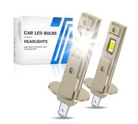 Sidaqi H1 LED Headlight Bulb 6500K White 16000LM 80W Super Bright High Low Beam Replacement Bulb H1 LED Fog Light Bulb 1:1 Size Plug and Play-Pack of 2