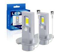 Sidaqi H3 LED Headlight Bulb 6000K White No Adapter Required Plug &Play 80W 18000LM Headlight Conversion Kit Hi/Lo Beam LED H3 Fog Light Bulb 12V-Pack of 2