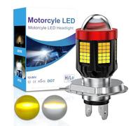 Sidaqi H4 LED Motorcycle Headlight Bulb Yellow&White,2800LM 300% Brightness HB2 9003 H4 LED Headlight Bulbs for Motorbike Scooter Hi/Lo Beam Conversion Kit 12-80V